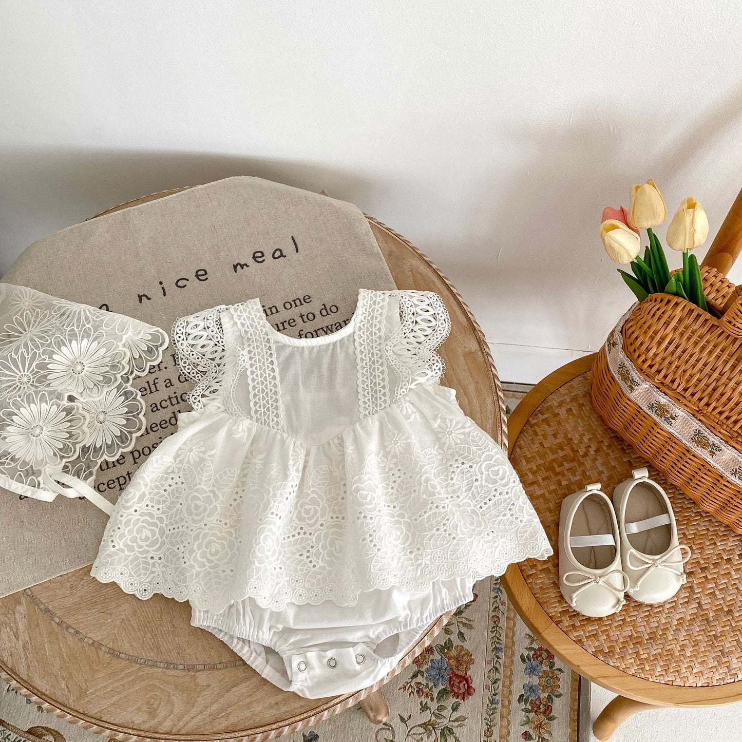 Lace Hollow Embroidered Triangle Jumpsuit