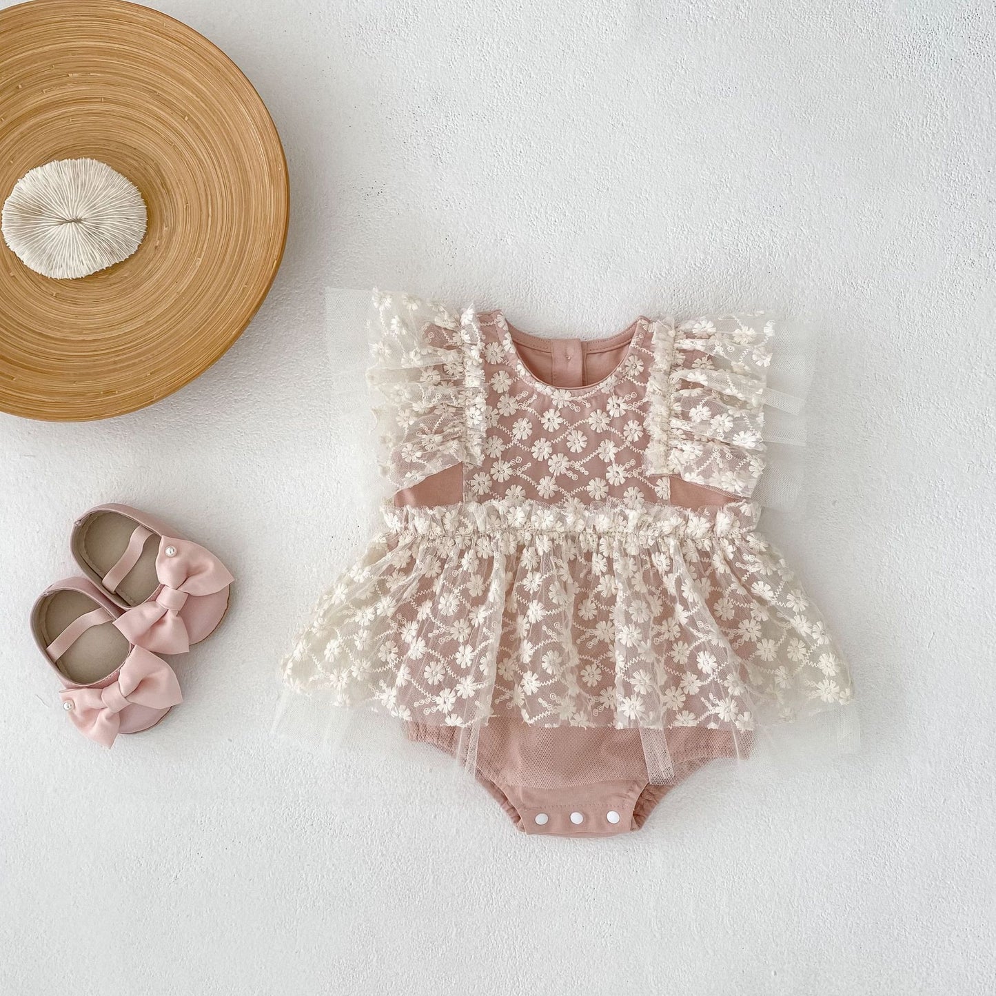 Baby Girl Mesh Jumpsuit Full Moon Romper