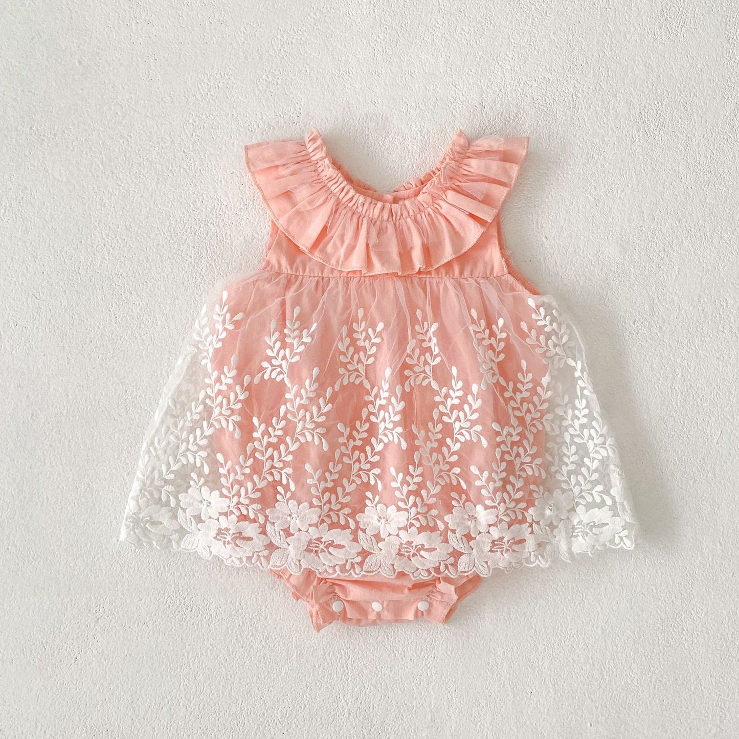 Baby Bodysuit Embroidered Soft Veil Jumpsuit