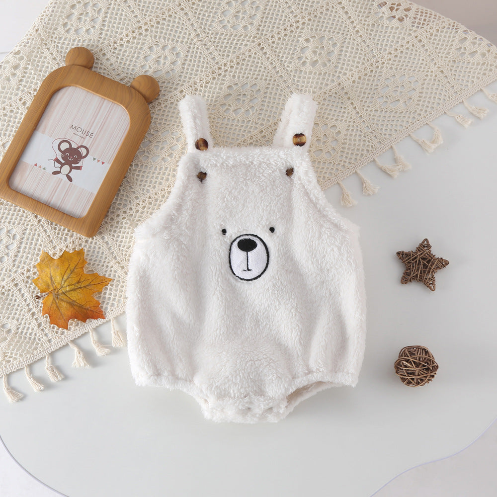 Children's Clothing Winter Infant Cute Little Bear Strap Jumpsuit
