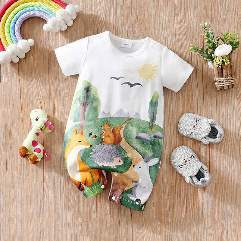Summer Baby Jumpsuit Romper Thin Short Sleeve Newborn Clothes