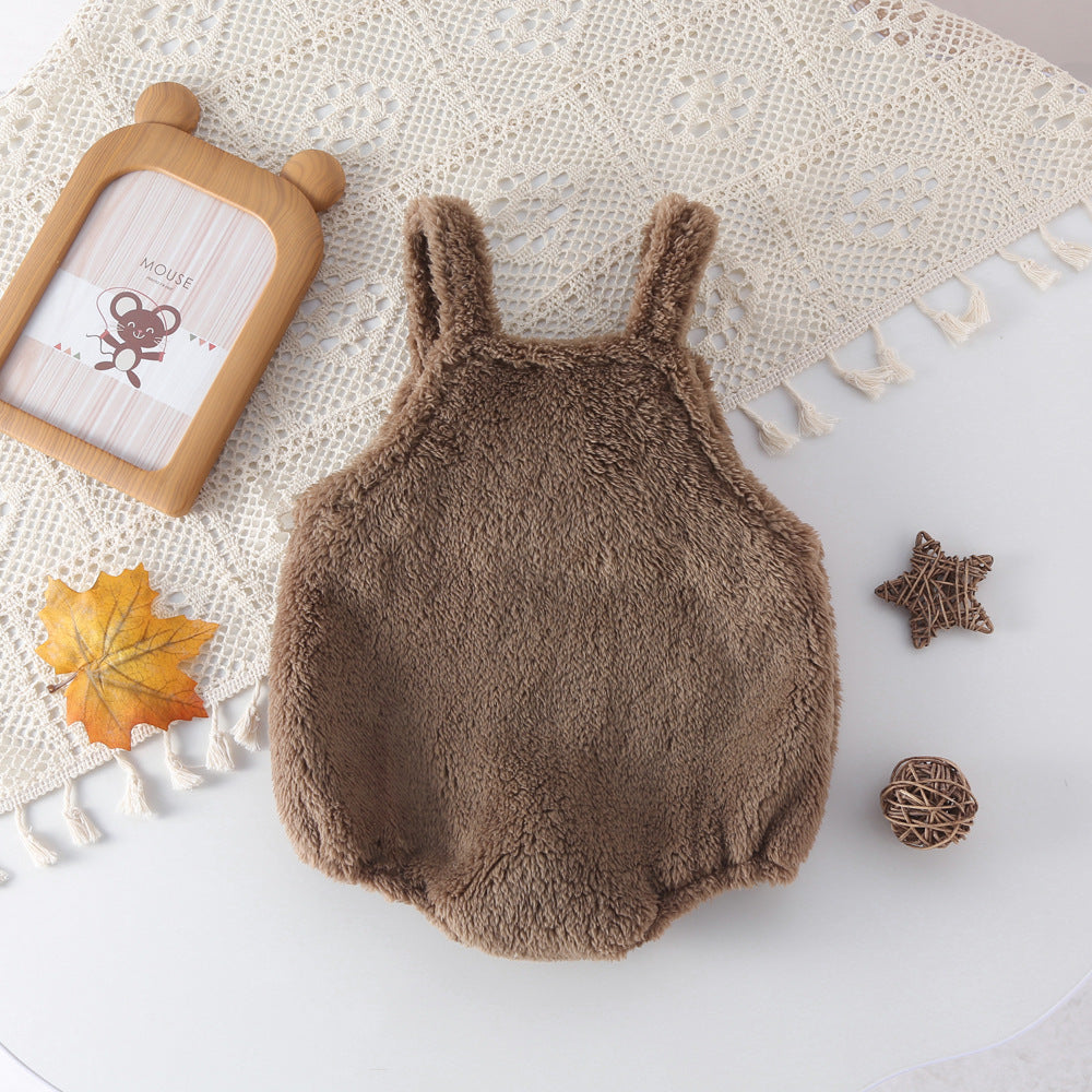 Children's Clothing Winter Infant Cute Little Bear Strap Jumpsuit