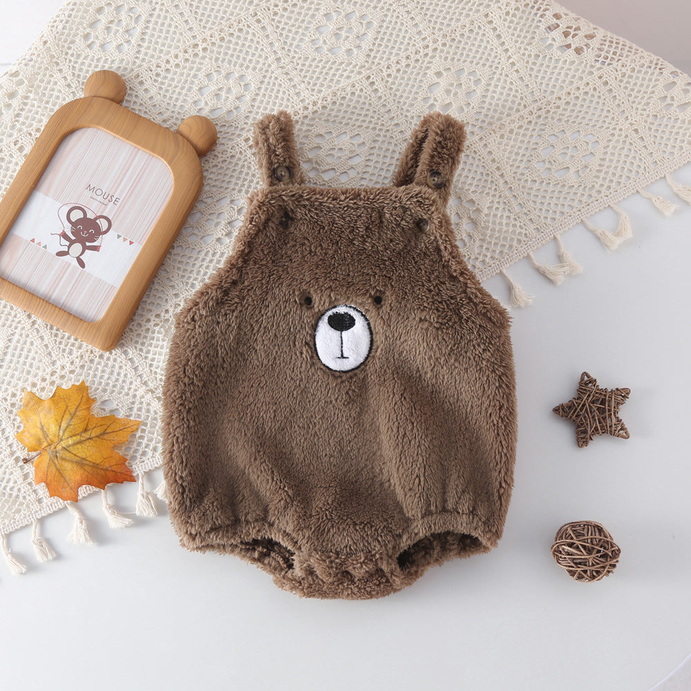 Children's Clothing Winter Infant Cute Little Bear Strap Jumpsuit