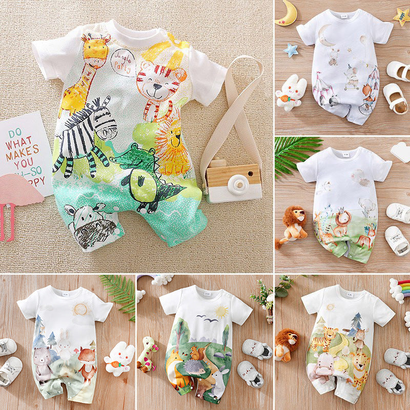 Summer Baby Jumpsuit Romper Thin Short Sleeve Newborn Clothes