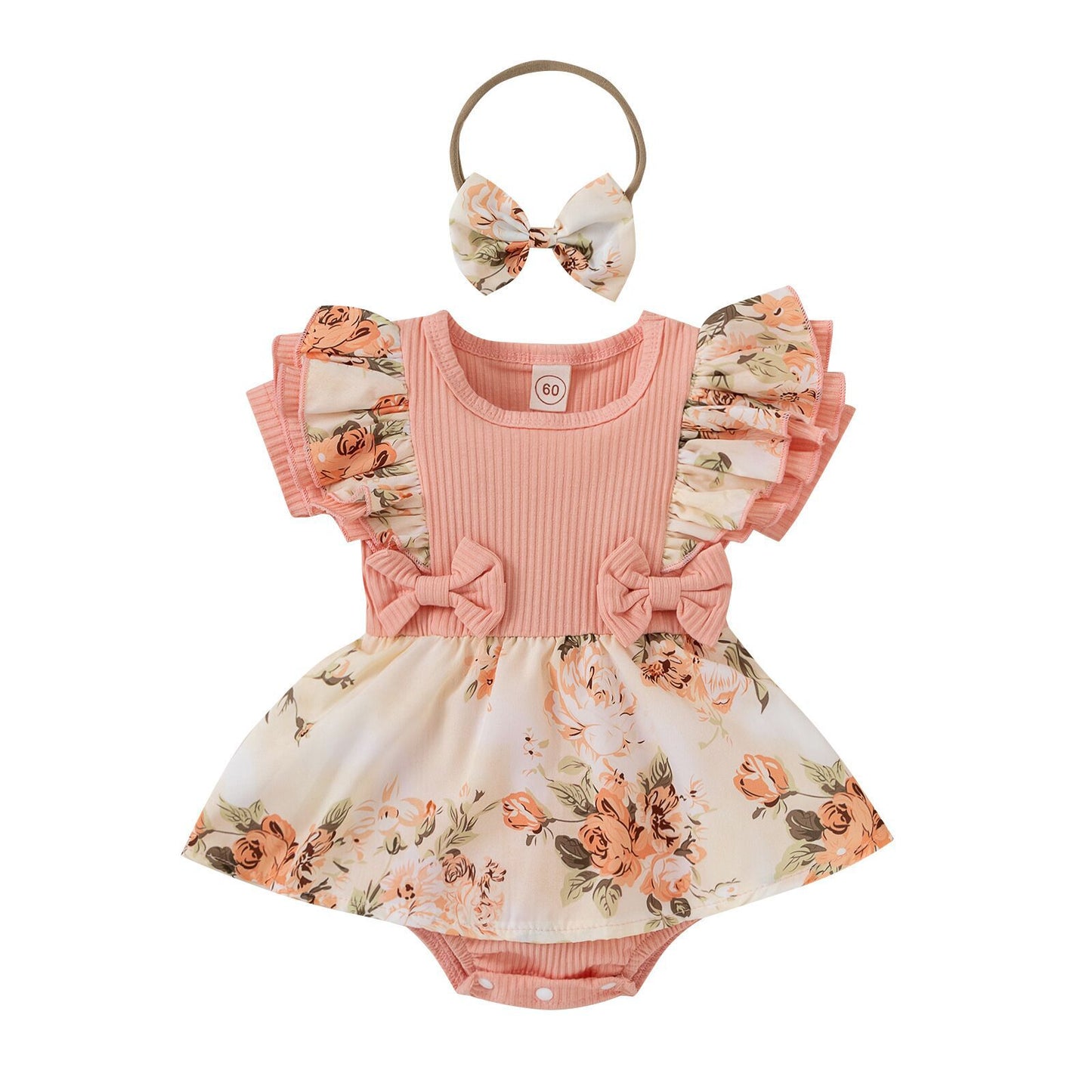 Summer Sunken Stripe Rompers Jumpsuit Baby's Gown