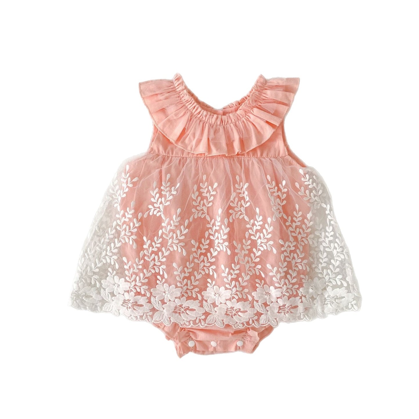 Baby Bodysuit Embroidered Soft Veil Jumpsuit