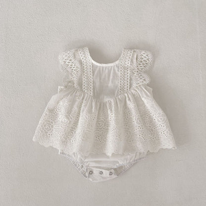 Lace Hollow Embroidered Triangle Jumpsuit