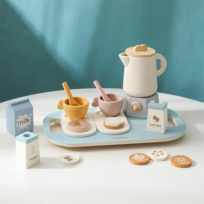 Cognitive Multifunctional Silicone Wooden Saucer Children's Coffee Tableware