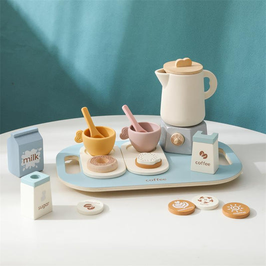 Cognitive Multifunctional Silicone Wooden Saucer Children's Coffee Tableware