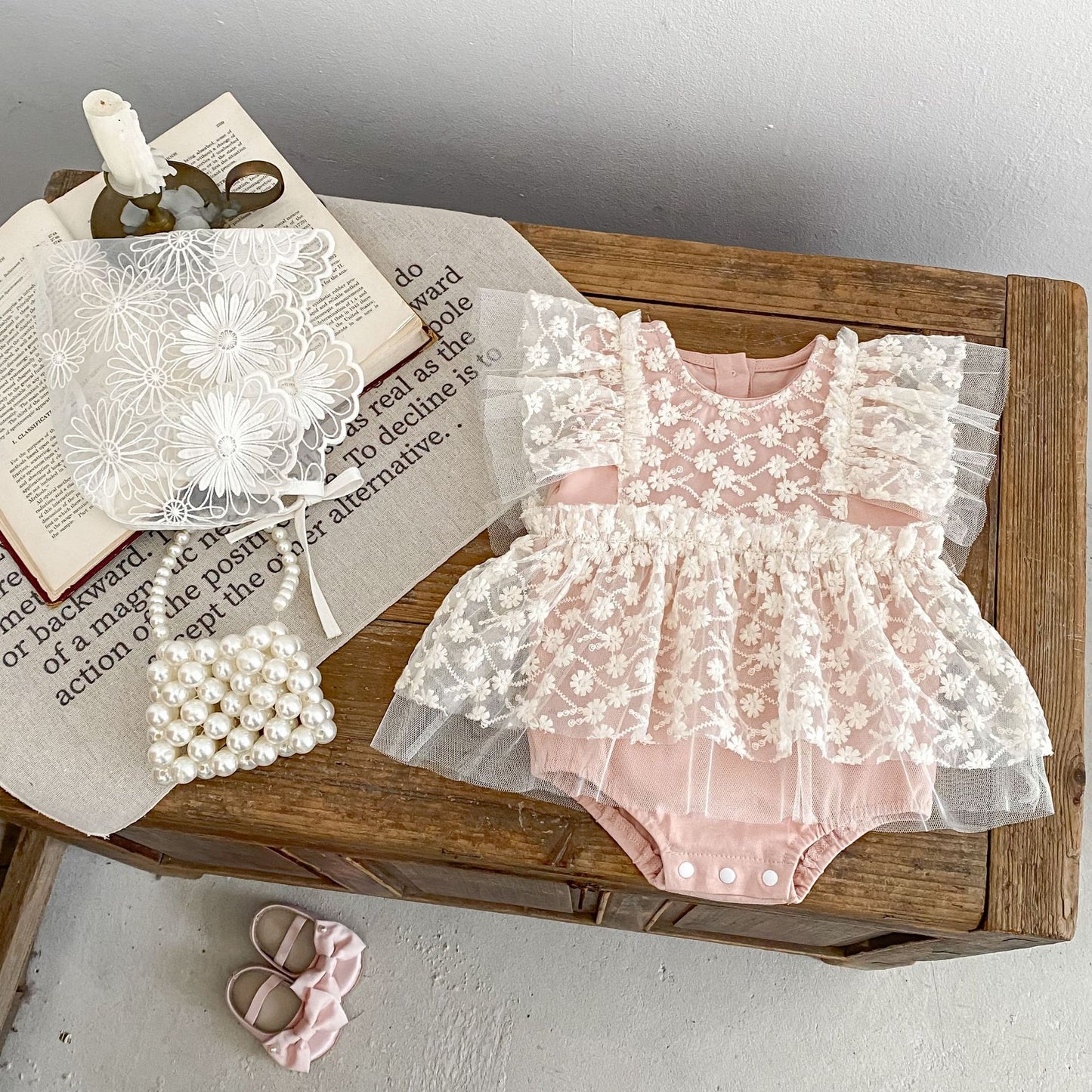 Baby Girl Mesh Jumpsuit Full Moon Romper