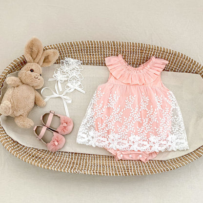 Baby Bodysuit Embroidered Soft Veil Jumpsuit